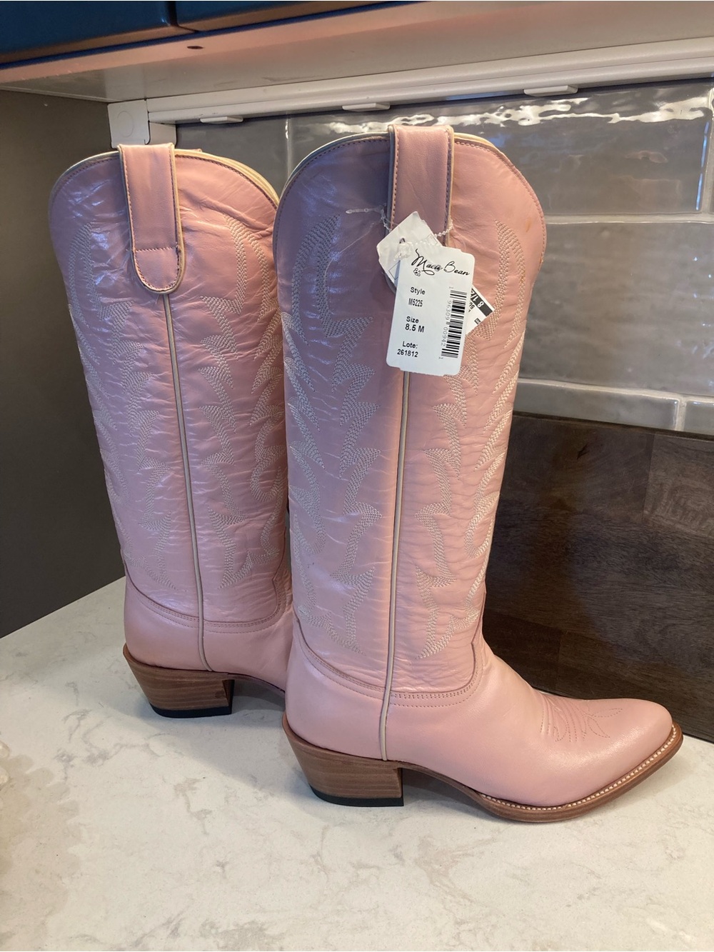 NWT MACIE BEAN Show Pony Cowboy Boots in Pink Women’s size 8 1/2 M - Picture 5 of 15